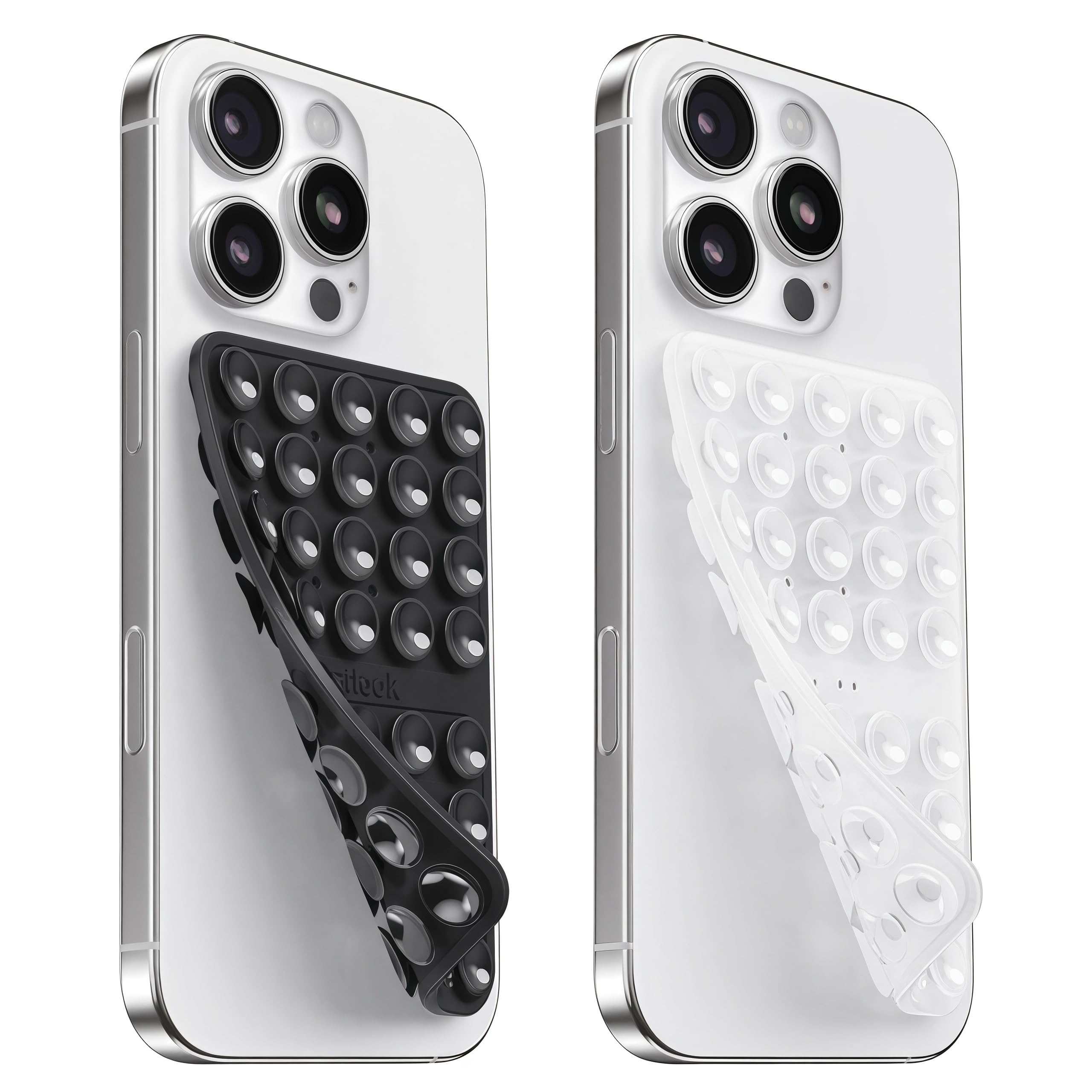 Klearlook Silicone Suction Cup Phone Case Mount Double Sided, Sticky Phone Grip with Higher Suction Power for Cell Phone, Hands-Free Phone Accessories Holder for Selfies and Videos, Transparent